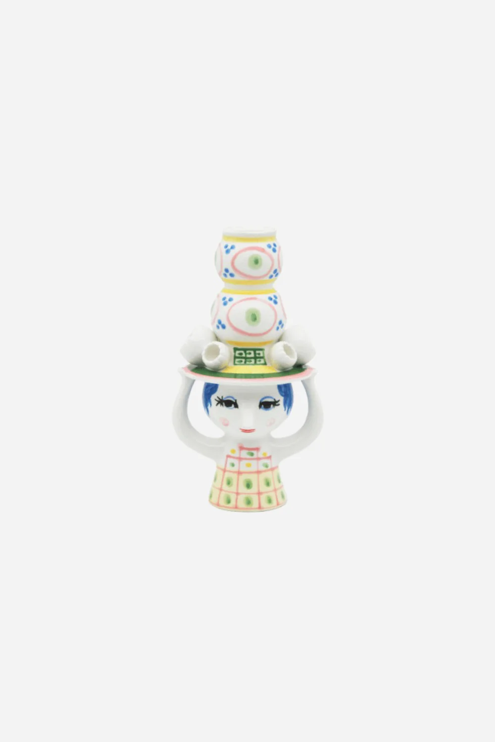 Rosendahl Bjørn Wiinblad Lady with Hat Candle Holder in Pink - 6.3 in