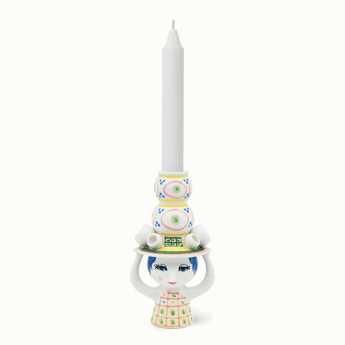 Rosendahl Bjørn Wiinblad Lady with Hat Candle Holder in Pink - 6.3 in - Image 2