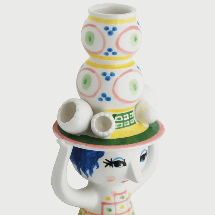 Rosendahl Bjørn Wiinblad Lady with Hat Candle Holder in Pink - 6.3 in - Image 4