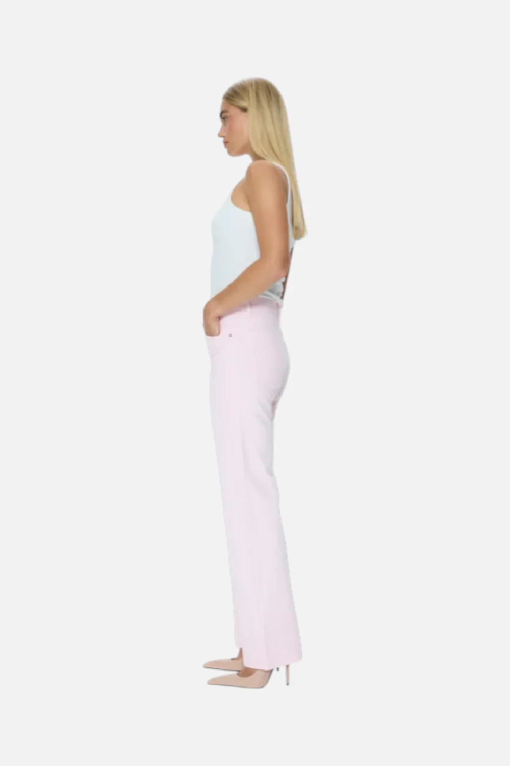 Pistola Larsen Relaxed Flare Jean in Blush - Image 2
