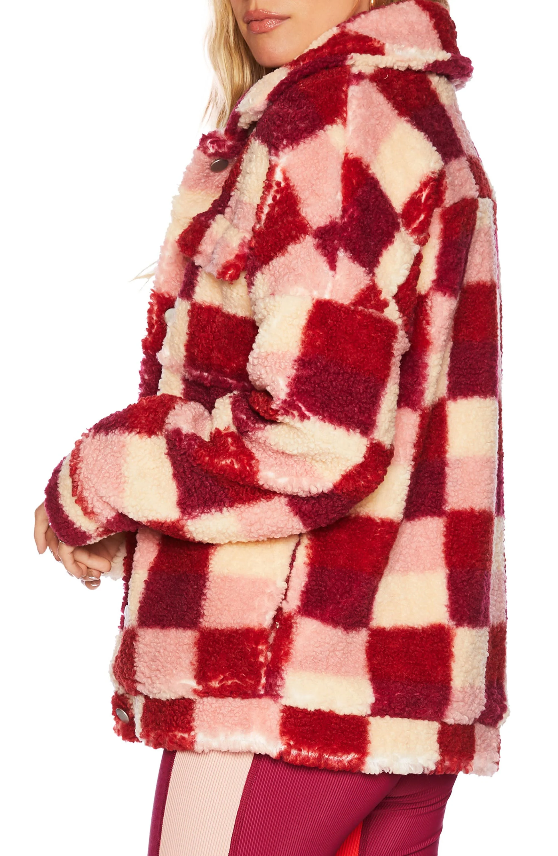 Beach Riot Laurie Jacket in Sangria Check - Image 4