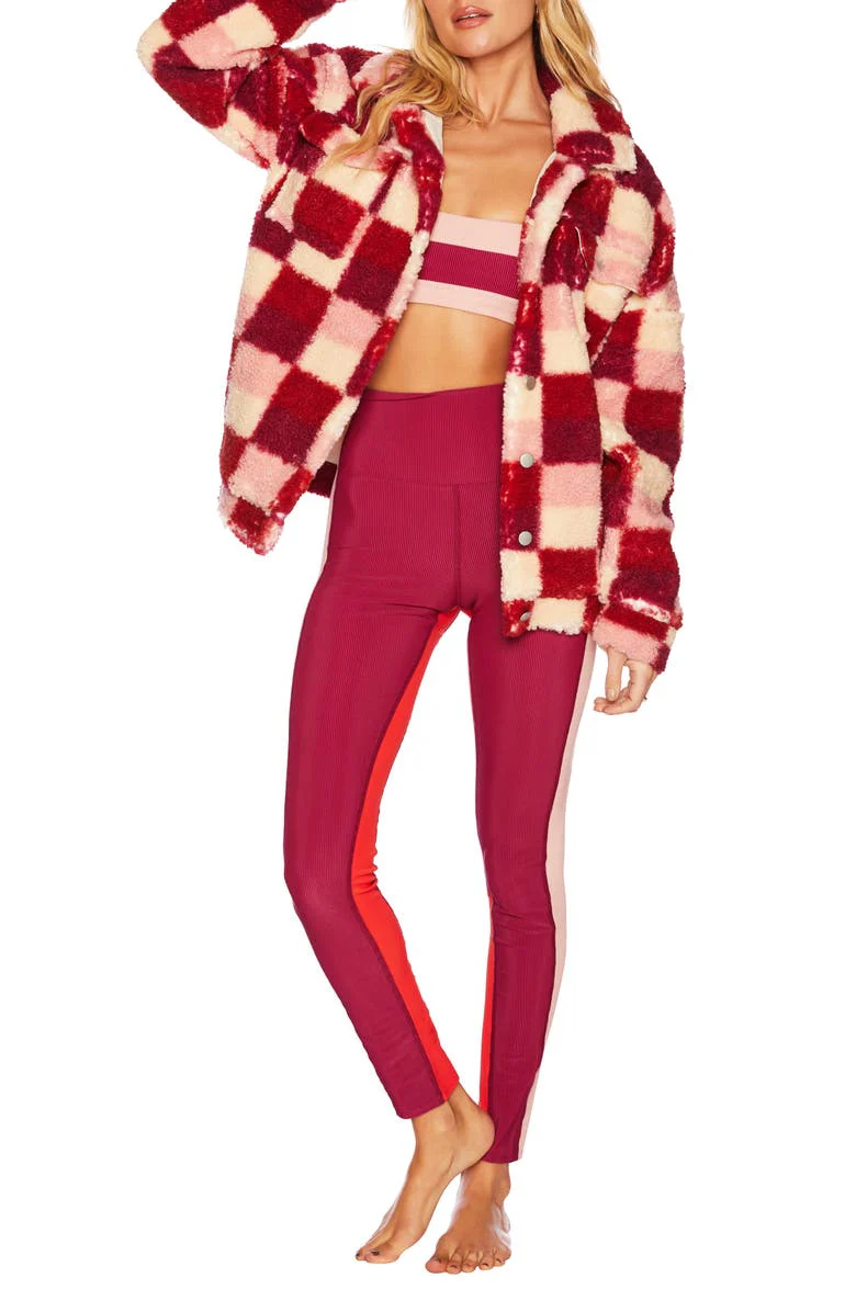 Beach Riot Laurie Jacket in Sangria Check - Image 5