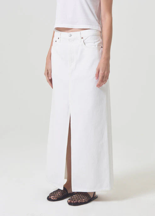 Agolde Leif Maxi Skirt in Milkshake - Image 4