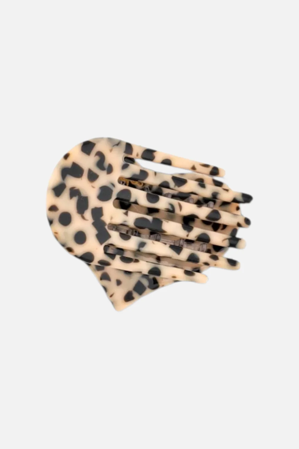 Solar Eclipse Mini Leopard Flat Heart Hair Clip - Image 2