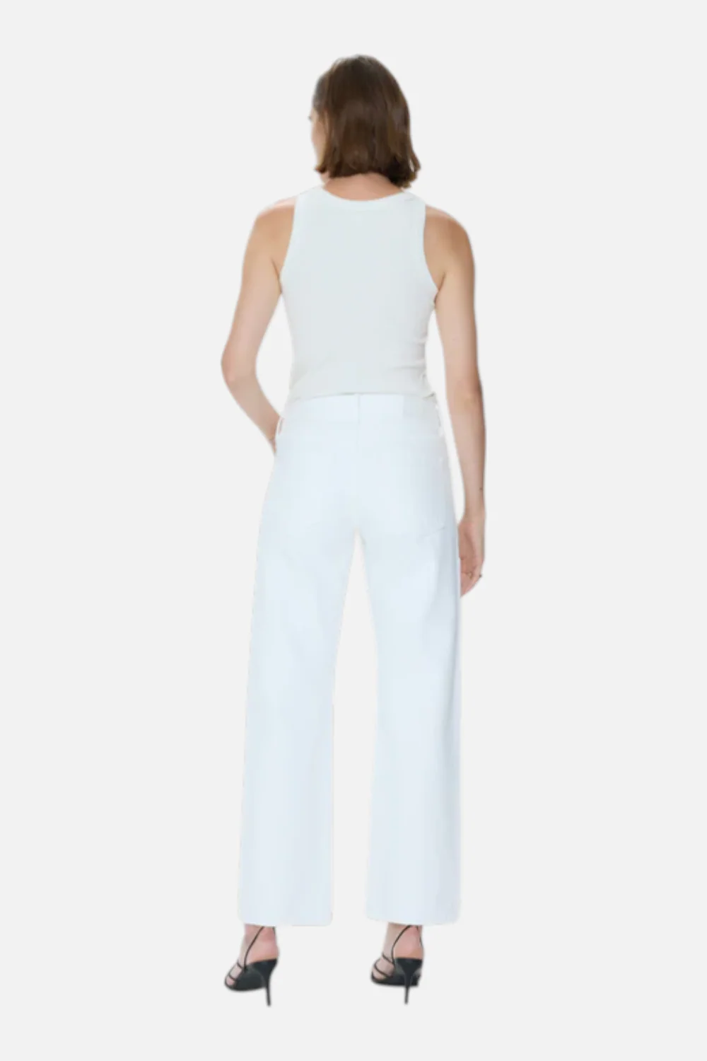 Pistola Lexi Mid Rise Bowed Straight Jean in Vivid White - Image 4