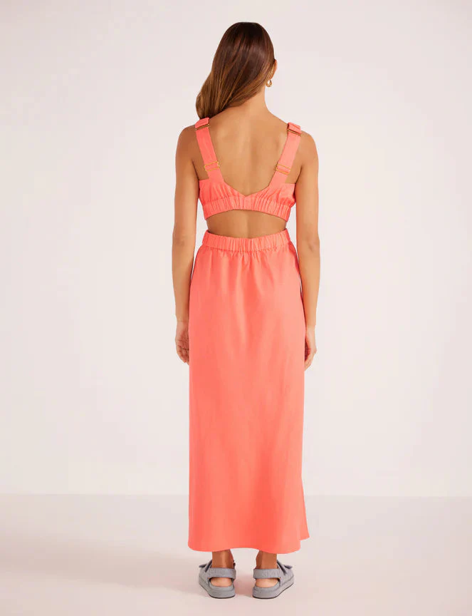 Minkpink Lila Linen Cut Out Midi Dress in Pink - Image 2