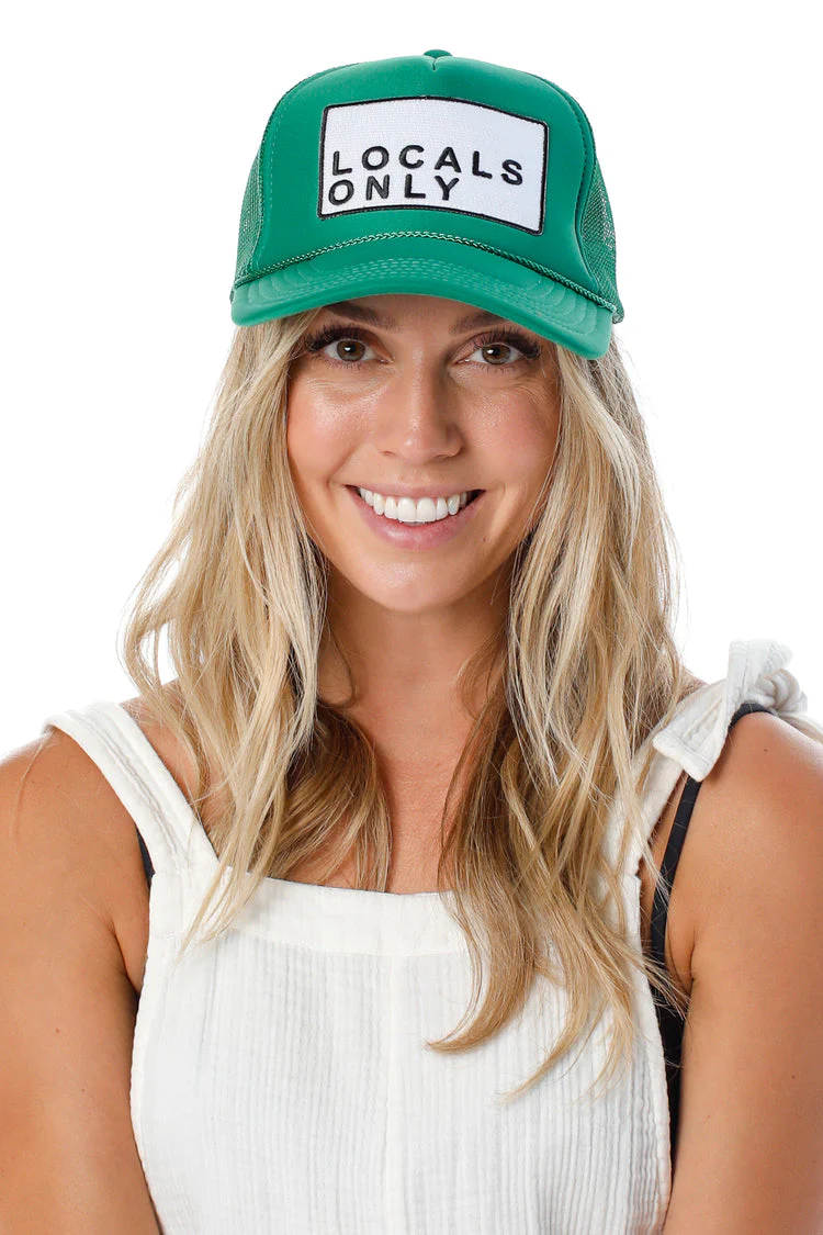 Friday Feelin Locals Only Trucker Hat in Green - Image 2