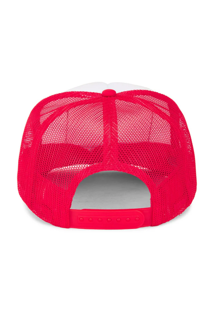 Friday Feelin Locals Only Trucker Hat in Red Split - Image 3