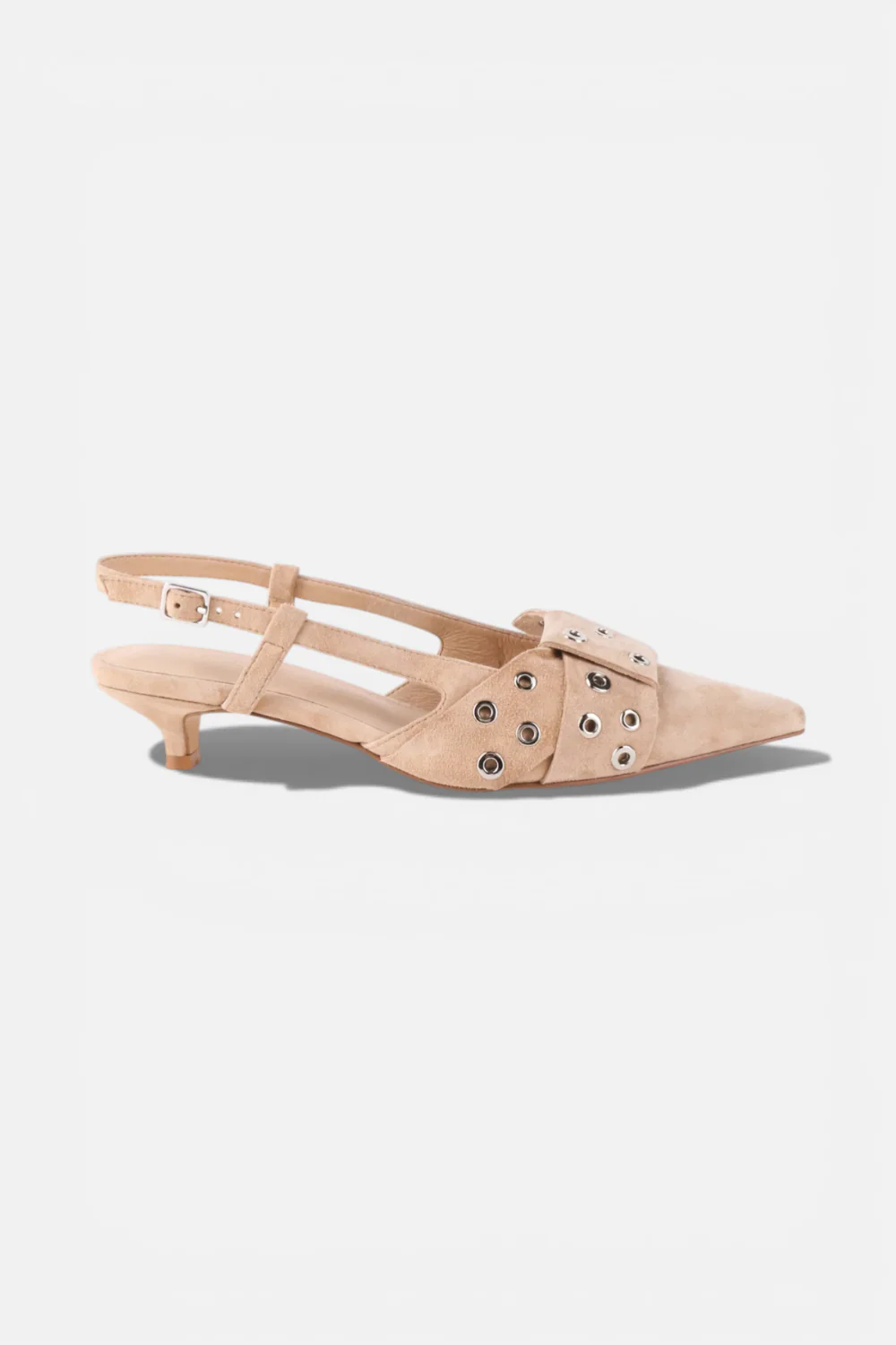 Intentionally Blank Maman Slingback Kitten Heel in Oatmilk
