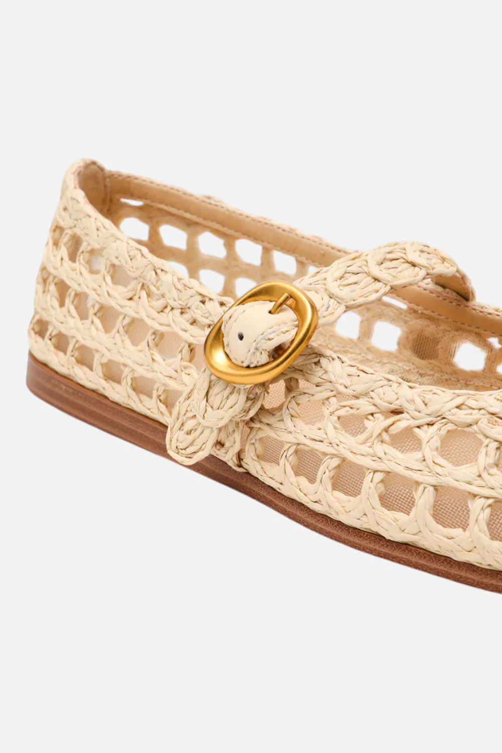 Steve Madden Women's Melody Natural Raffia Mary Jane Woven Buckle Flat - Image 3