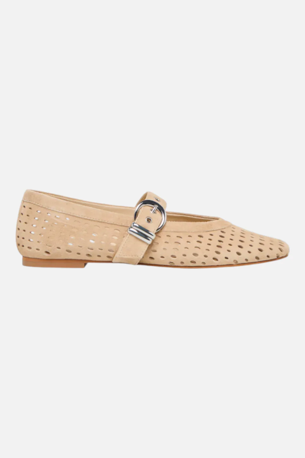 Dolce Vita Mikel Camel Perforated Suede Ballet Flat