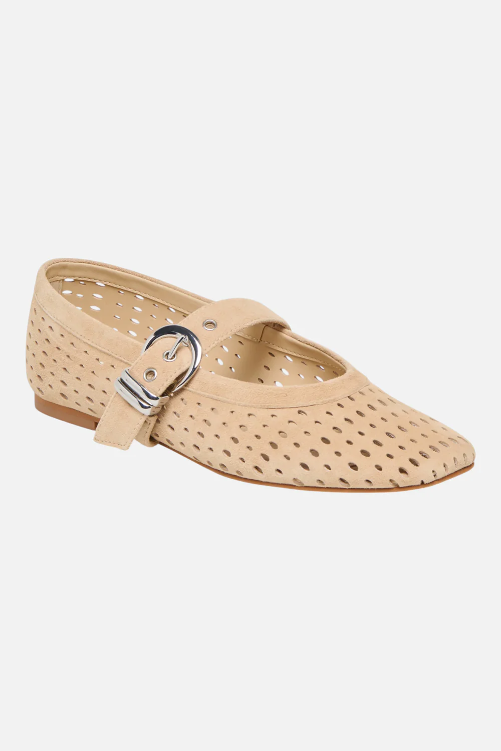 Dolce Vita Mikel Camel Perforated Suede Ballet Flat - Image 4