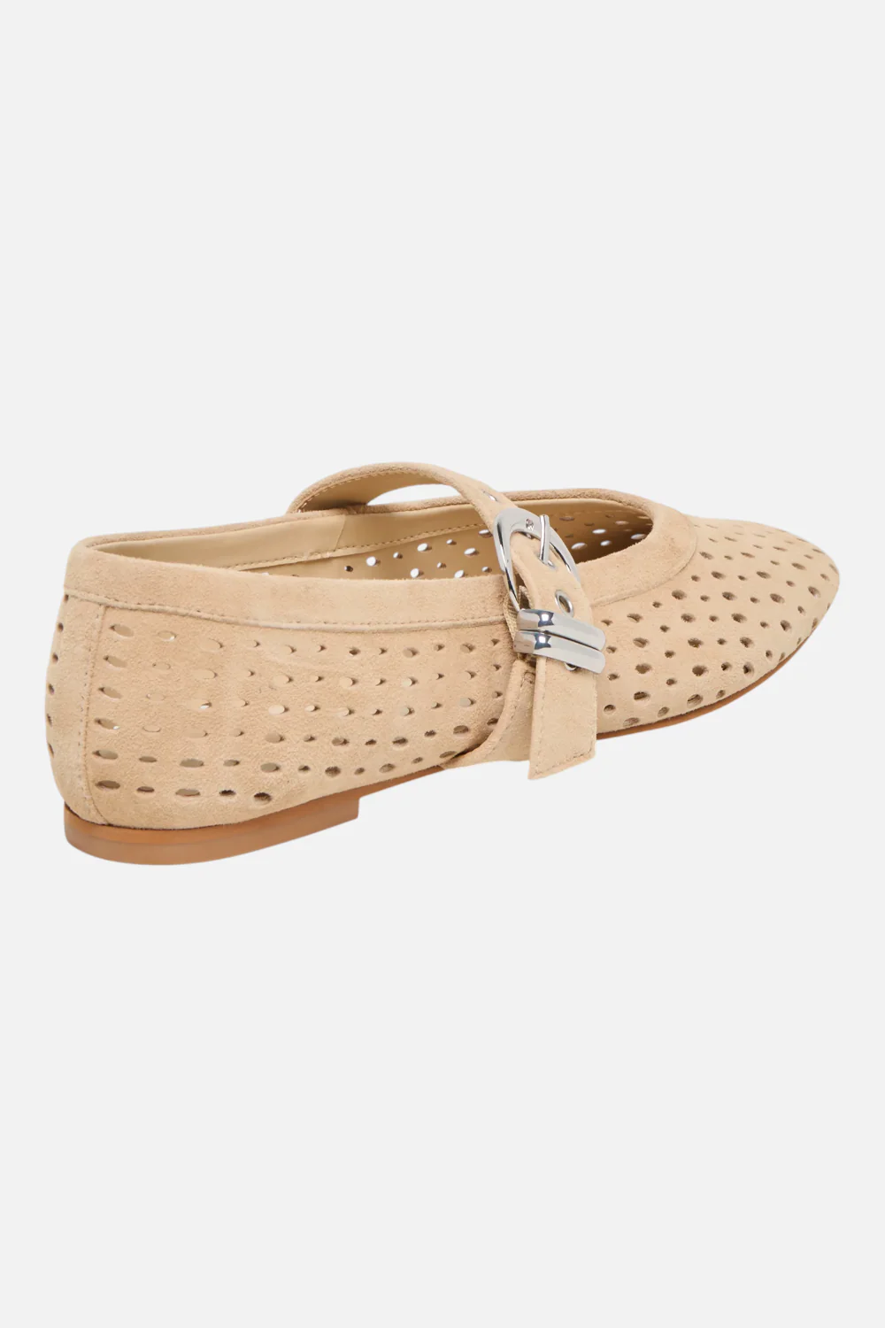 Dolce Vita Mikel Camel Perforated Suede Ballet Flat - Image 5