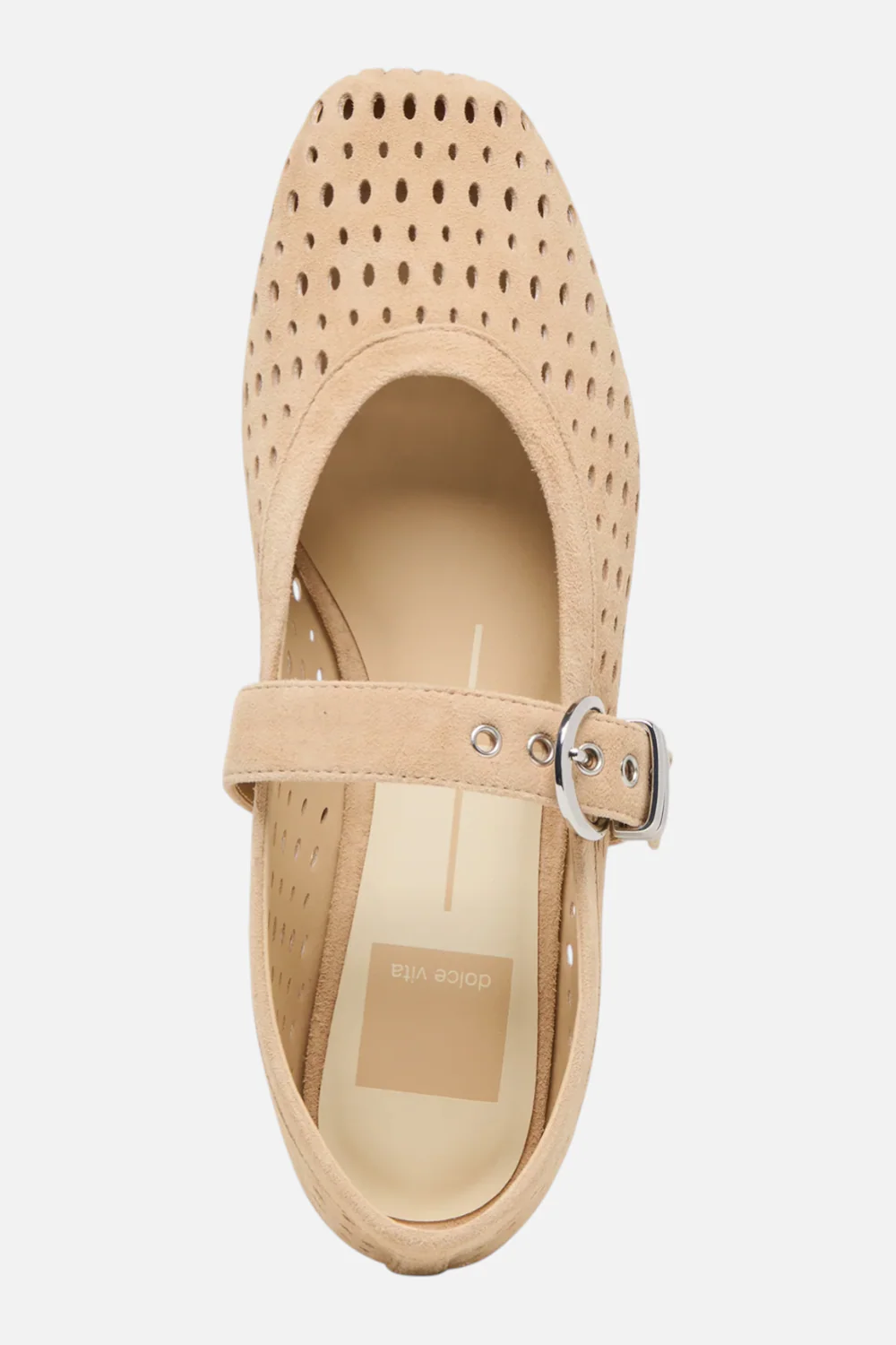 Dolce Vita Mikel Camel Perforated Suede Ballet Flat - Image 6