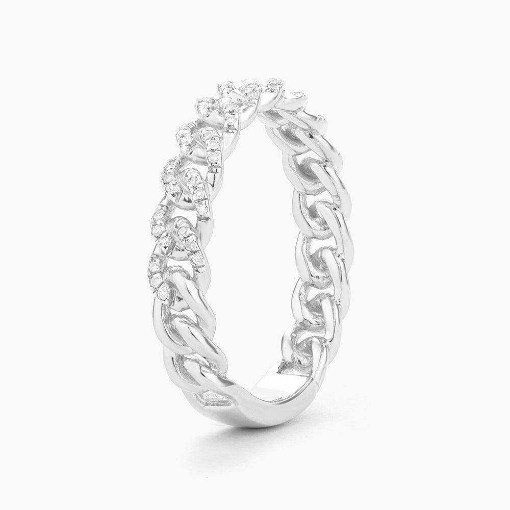 Ella Stein Mini Link Stackable Ring in Sterling Silver - Size 5 - Image 4