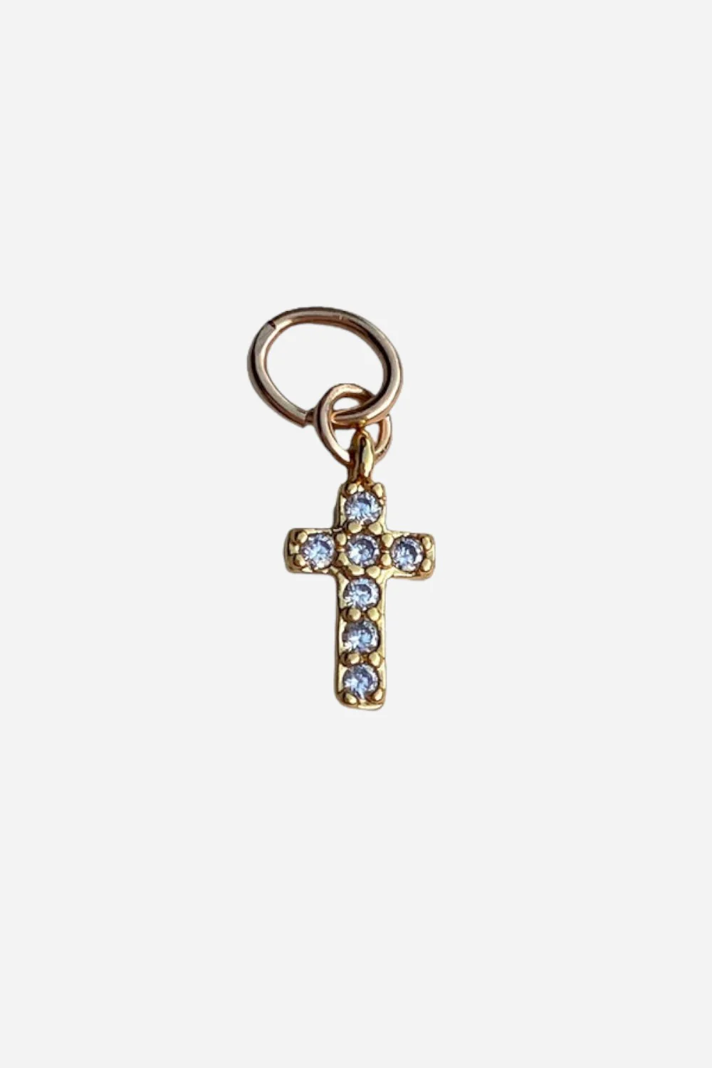 Farrah B Mini Pave Cross Charm