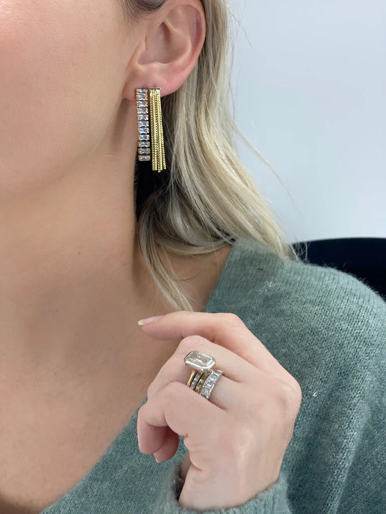 Farrah B Muse Earrings in Clear - Image 2