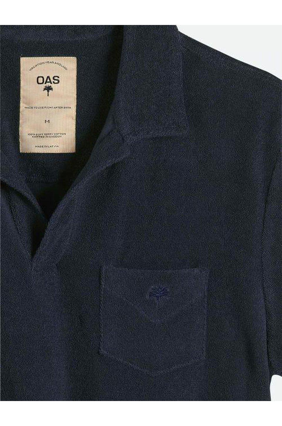 OAS Solid Navy Terry Towel Shirt - Image 4
