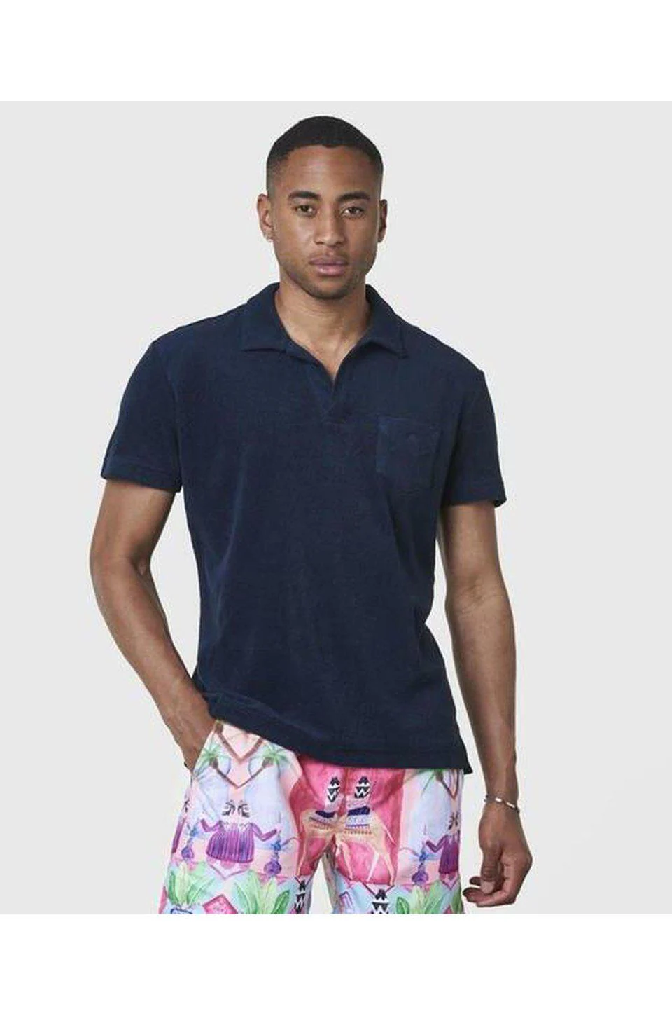 OAS Solid Navy Terry Towel Shirt - Image 5
