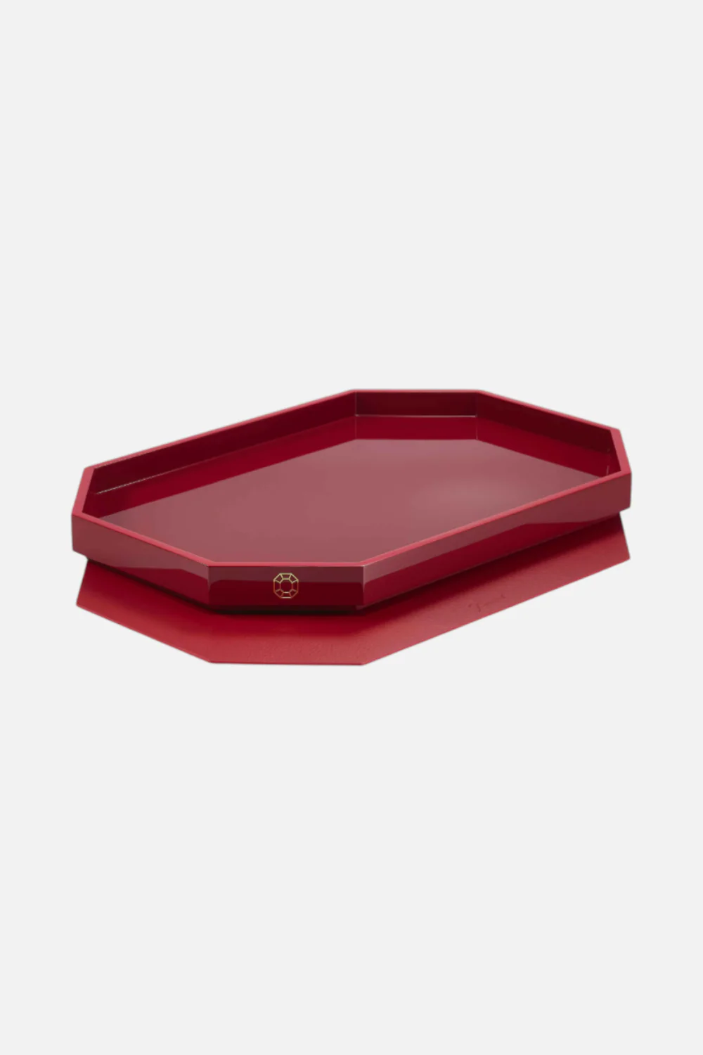 Baccarat Medium Red Octogone Tray - Image 2