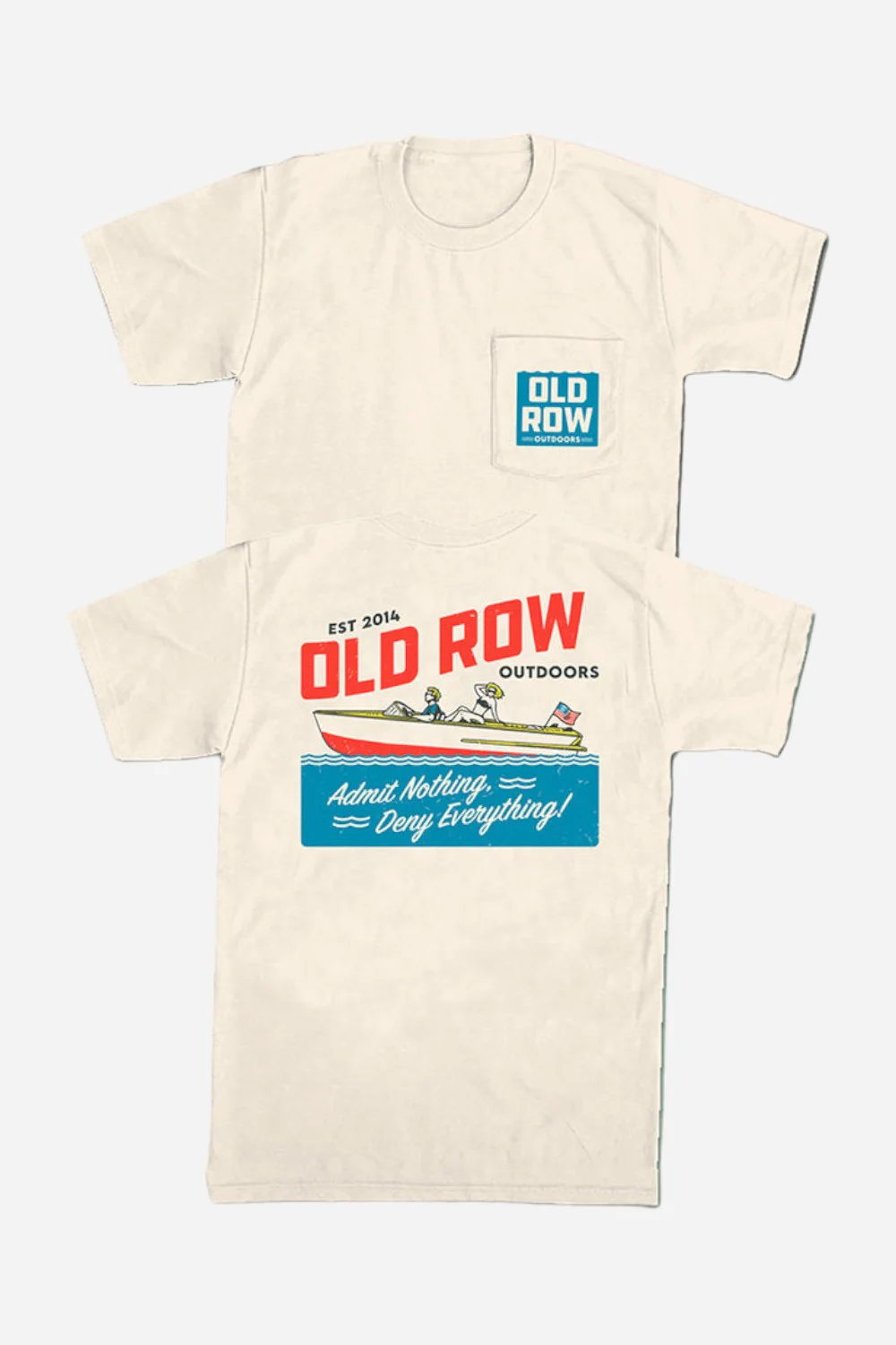 Old Row Outdoors Vintage Boat Pocket Tee in Ivory
