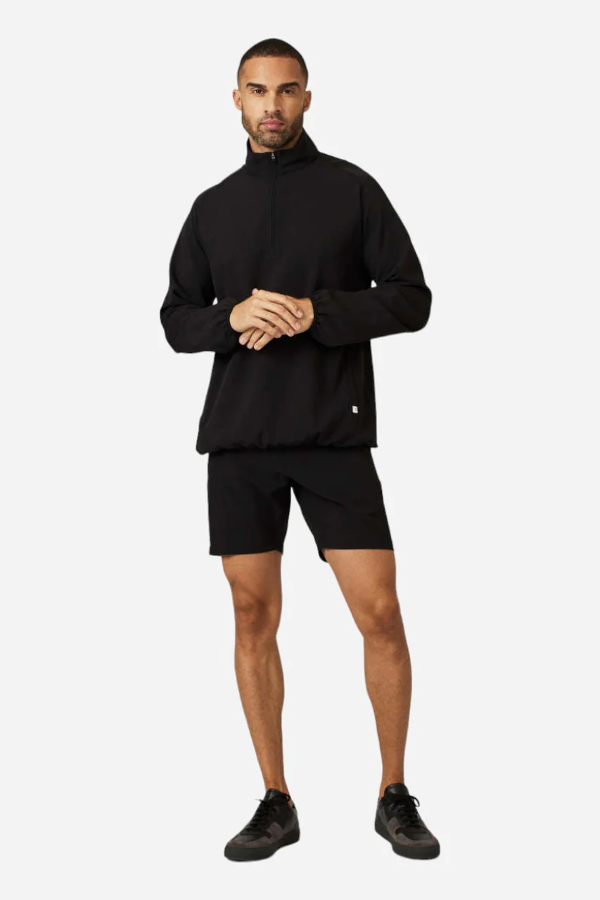 7 Diamonds Oxygenate Solid Quarter-Zip Pullover in Black - Image 3