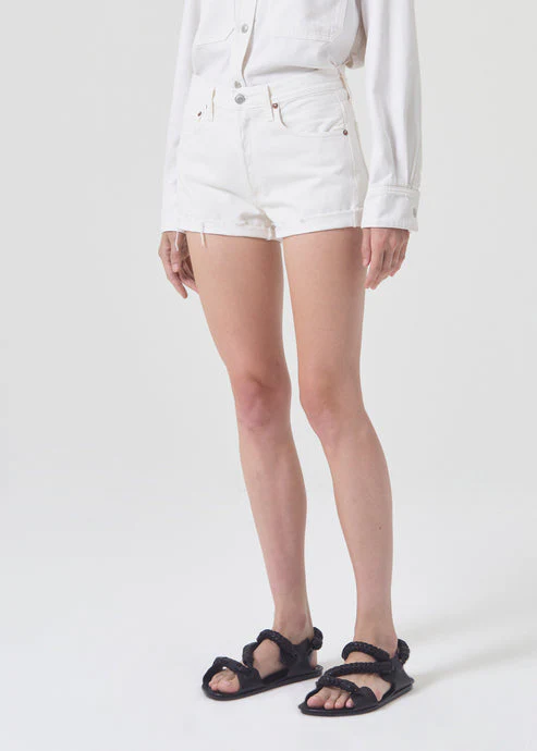 Agolde Parker Vintage Roll Short in Fortune Cookie - Image 4