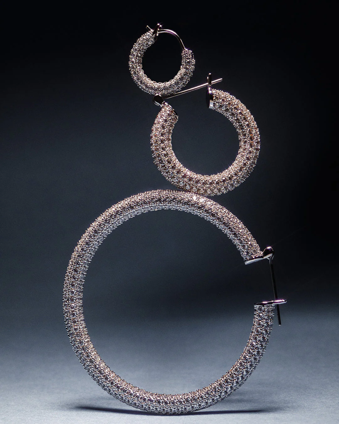 Luv AJ Large Pave Amalfi Hoop Earrings in Silver - Image 4