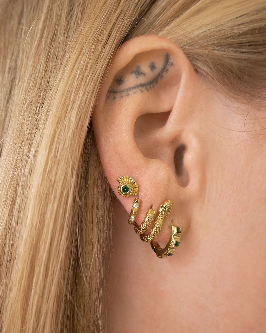 Luv AJ The Pave Flare Fan Stud Earrings in Silver - Image 2