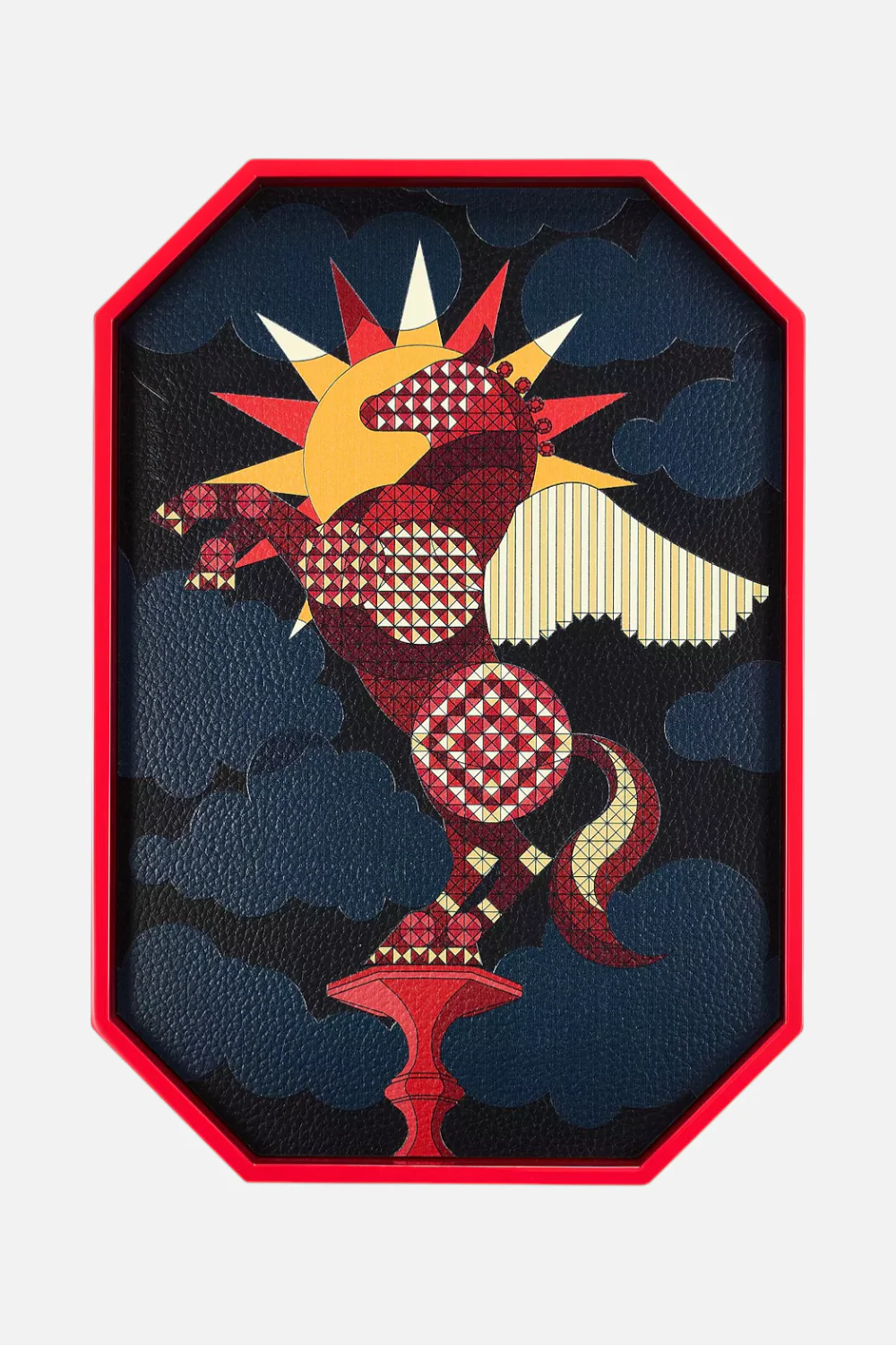 Baccarat Pegasus Octogone Tray in Red - Image 2