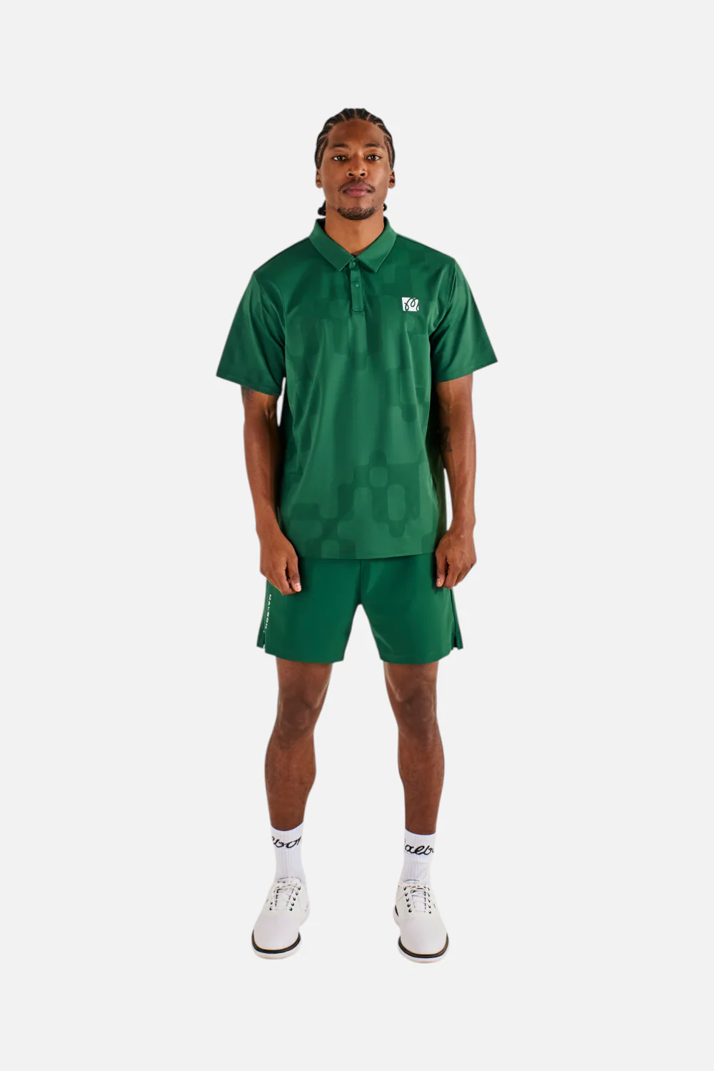 Malbon Golf Men's Performance Mesh Paneled Polo in Eden