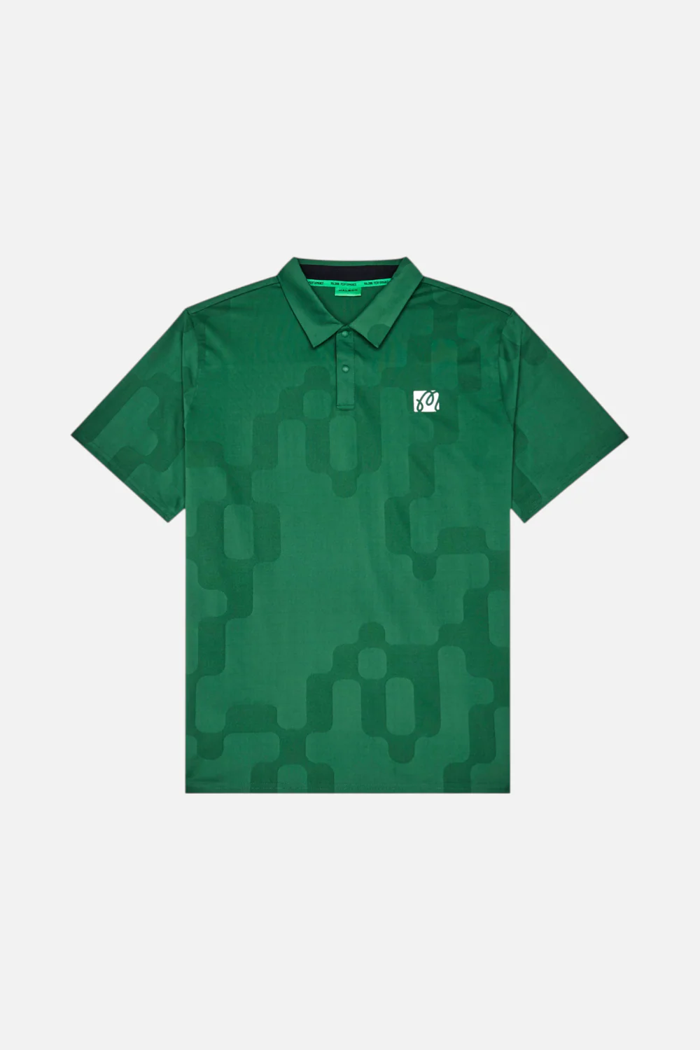 Malbon Golf Men's Performance Mesh Paneled Polo in Eden - Image 2