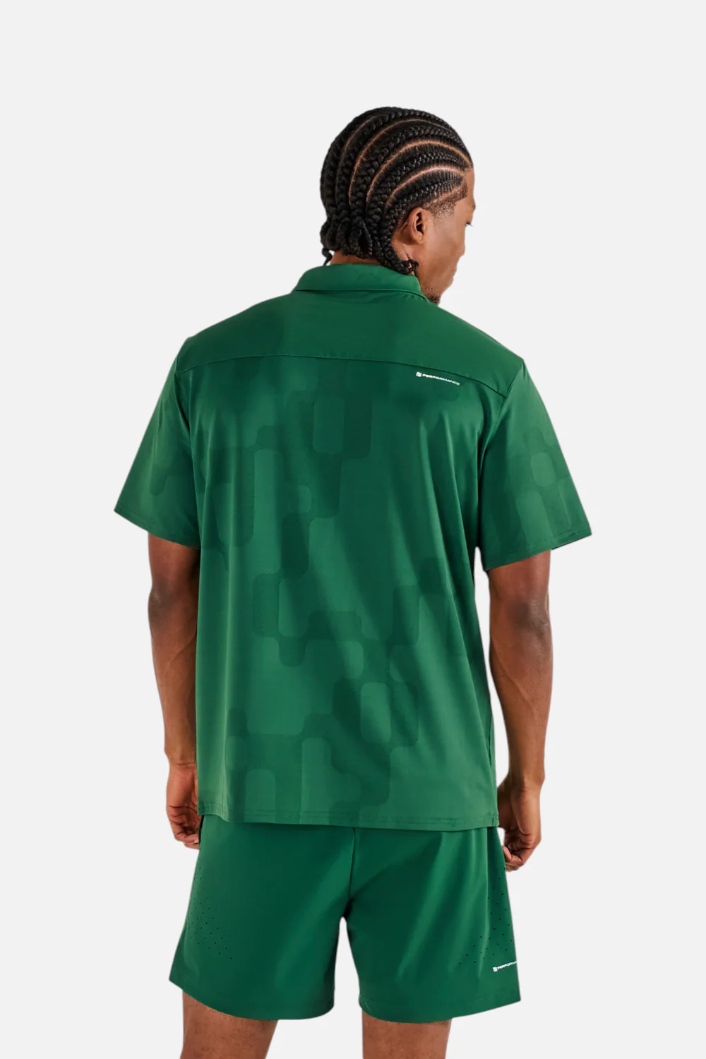 Malbon Golf Men's Performance Mesh Paneled Polo in Eden - Image 3