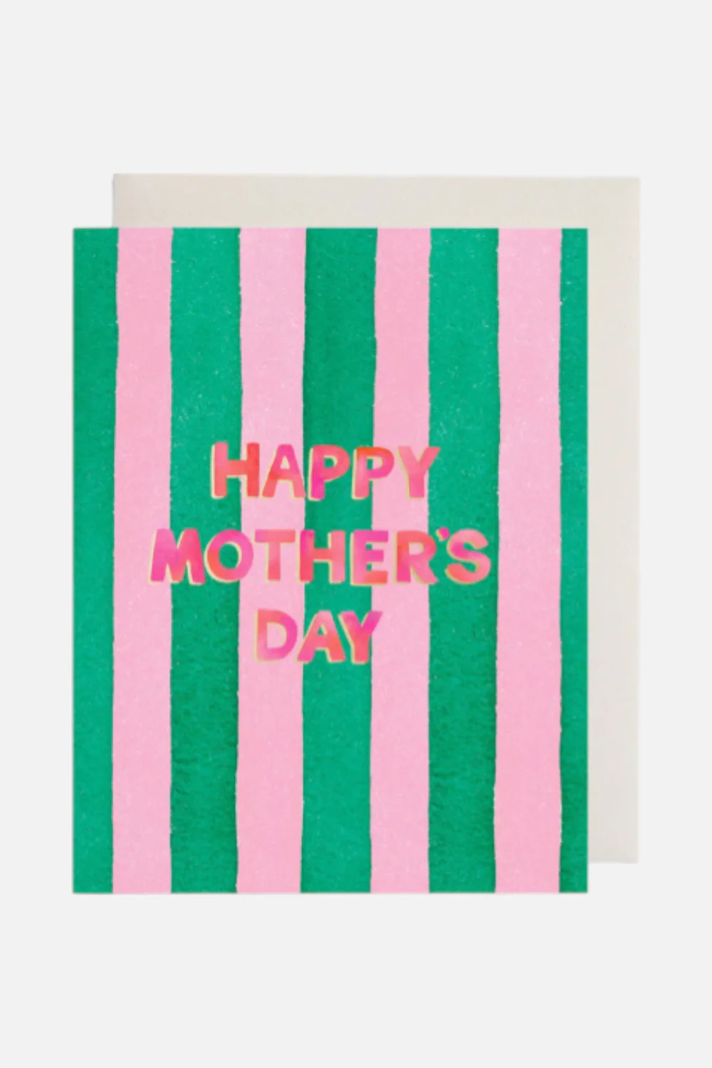 Pink & Green Striped Mother's Day Card
