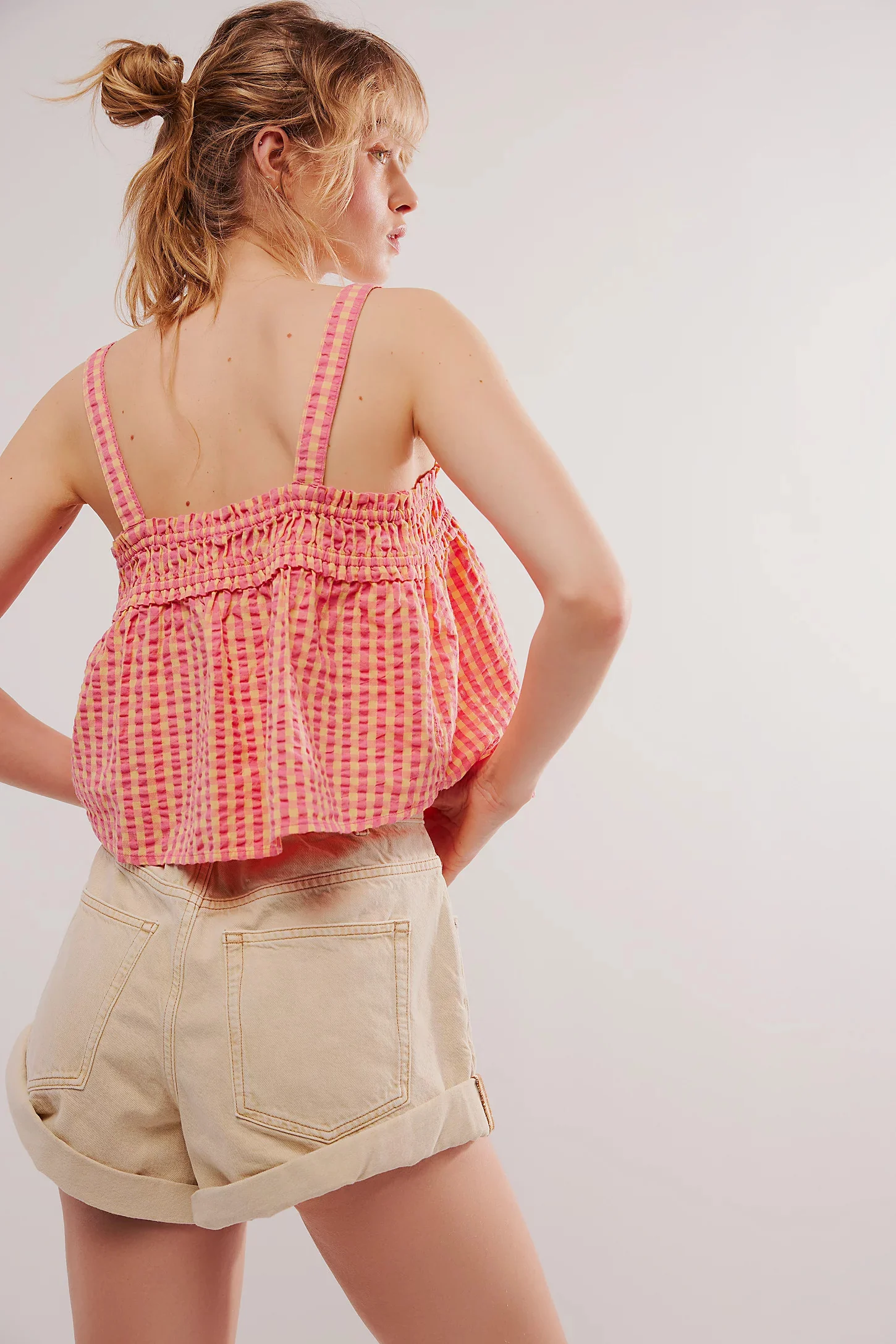 Free People Picnic Party Top in Pink Combo - Image 2