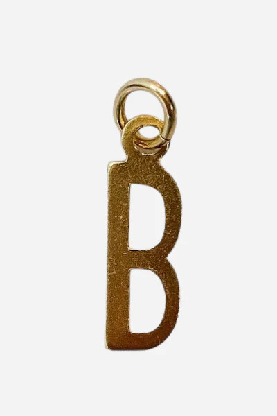 Farrah B Plain Gold Letter Charm - Letter N