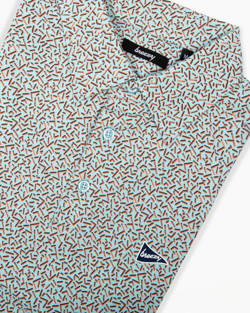 Breezy Golf The 90s Stripes Mint Polo Shirt - Image 2