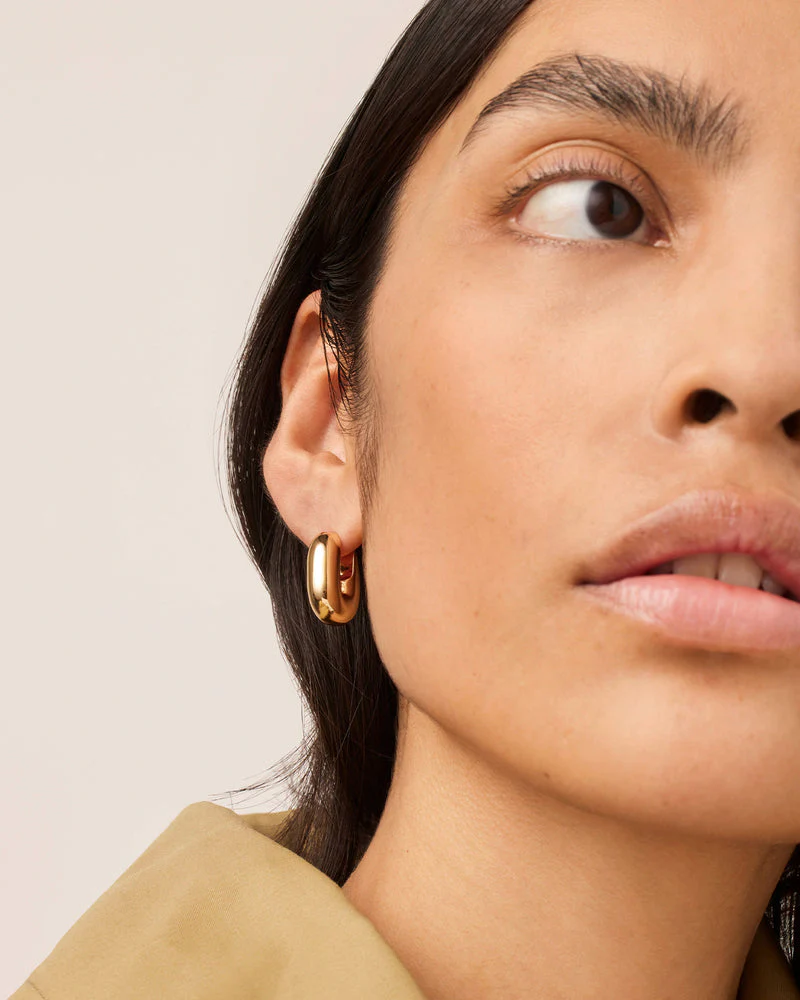 Jenny Bird Puffy U-Link Earrings in Gold - Image 3