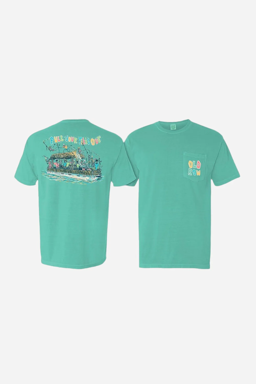 Old Row Pull Your Tikis Out Pocket Tee in Green