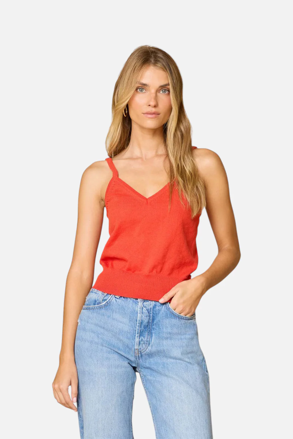 Stitches + Stripes Racine Tank in Picante