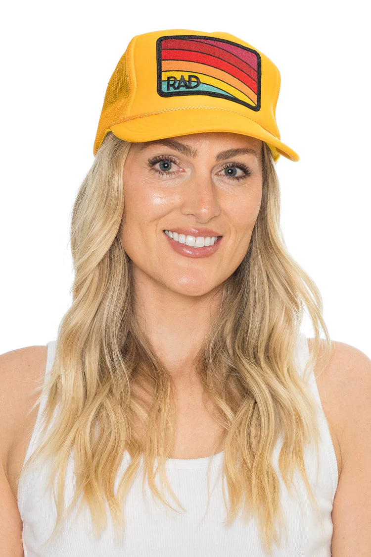 Friday Feelin Rad Trucker Hat in Gold - Image 2