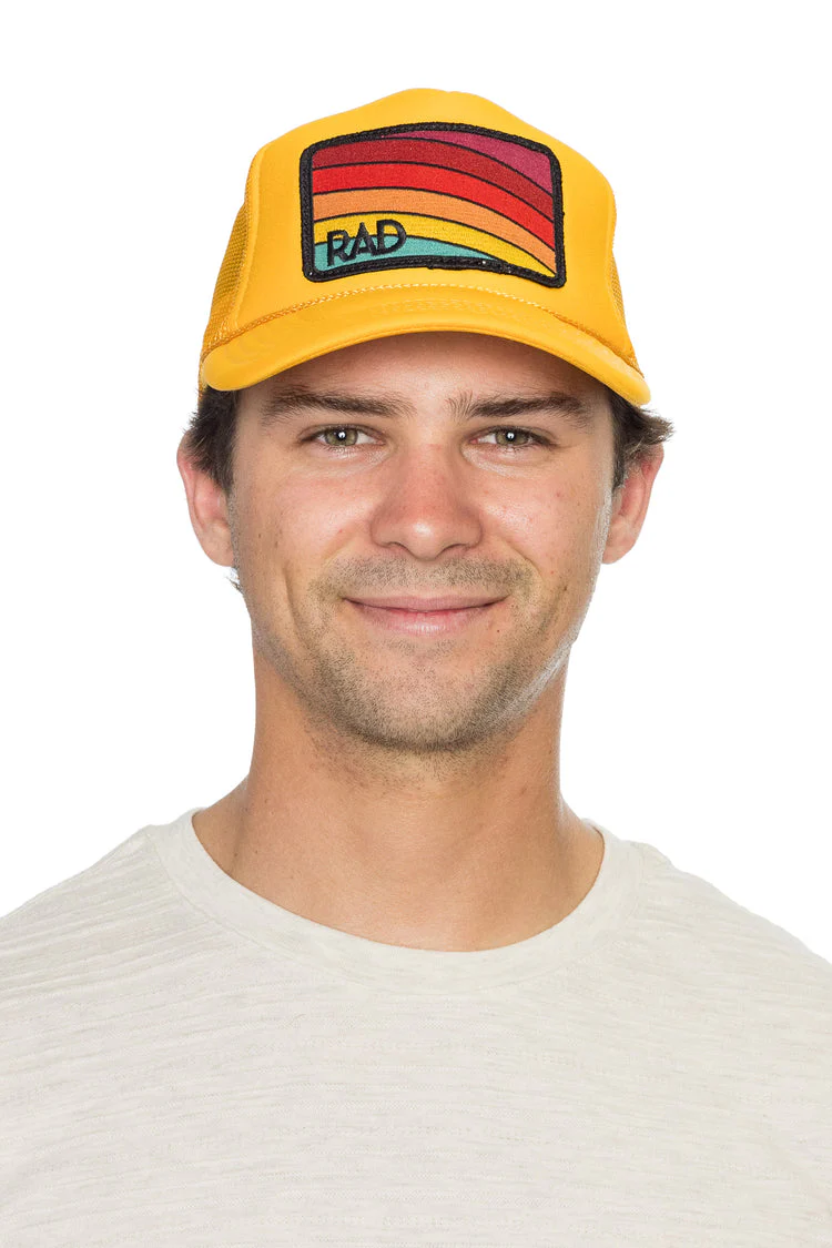 Friday Feelin Rad Trucker Hat in Gold - Image 3