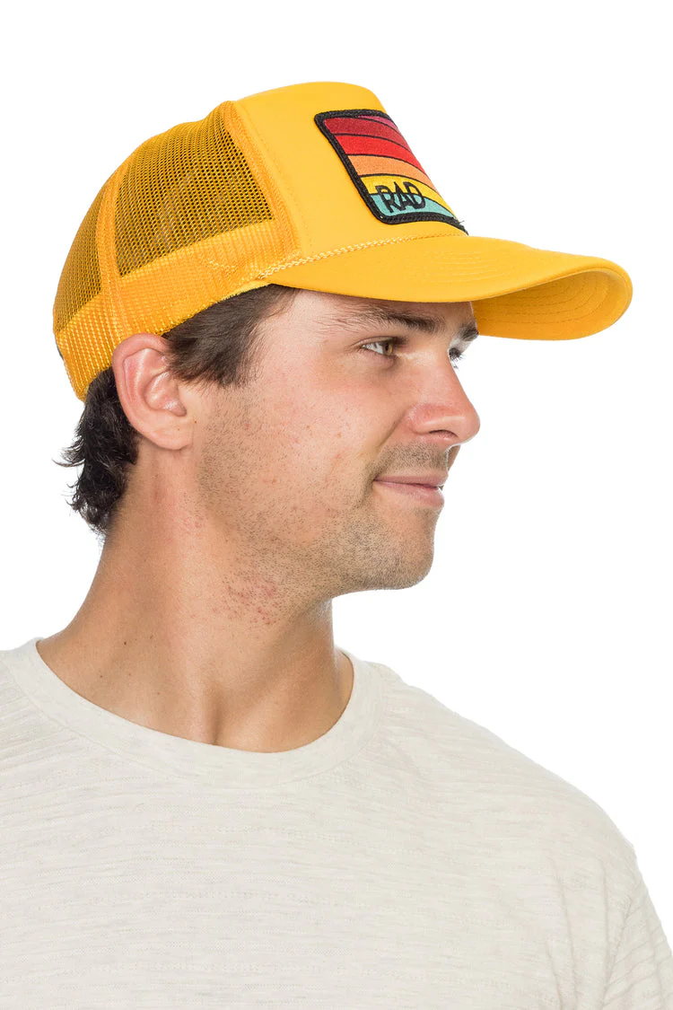 Friday Feelin Rad Trucker Hat in Gold - Image 4