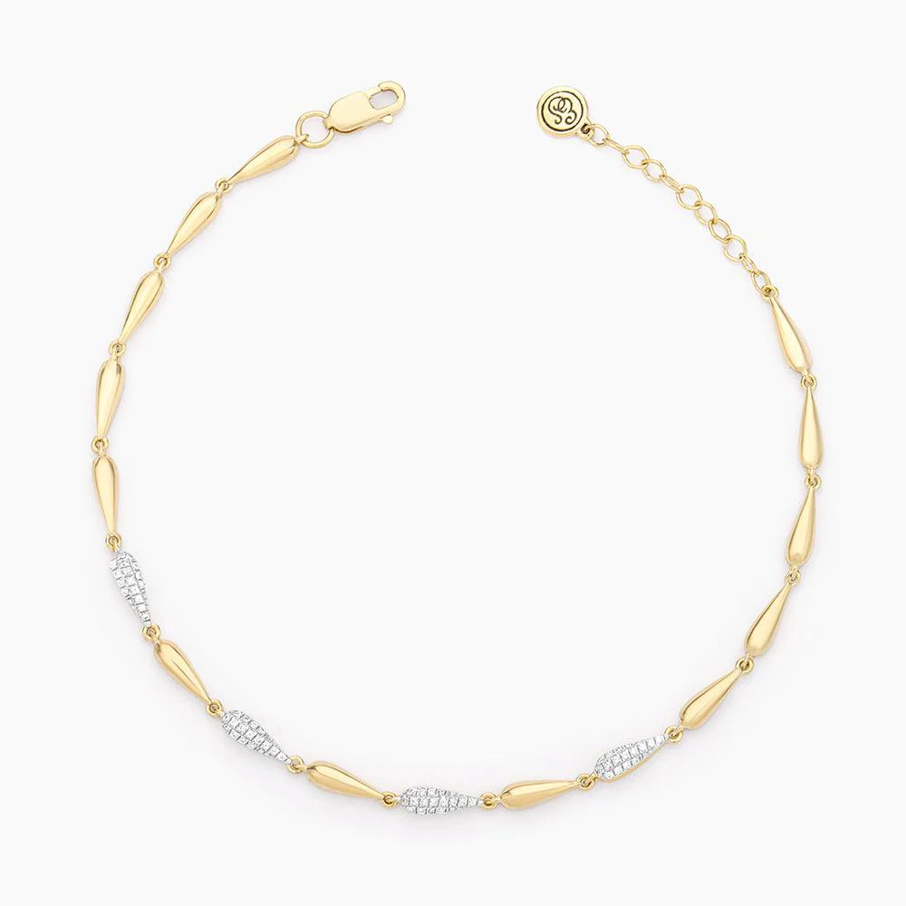 Ella Stein Raindrops Falling Chain Bracelet in Gold - Image 2