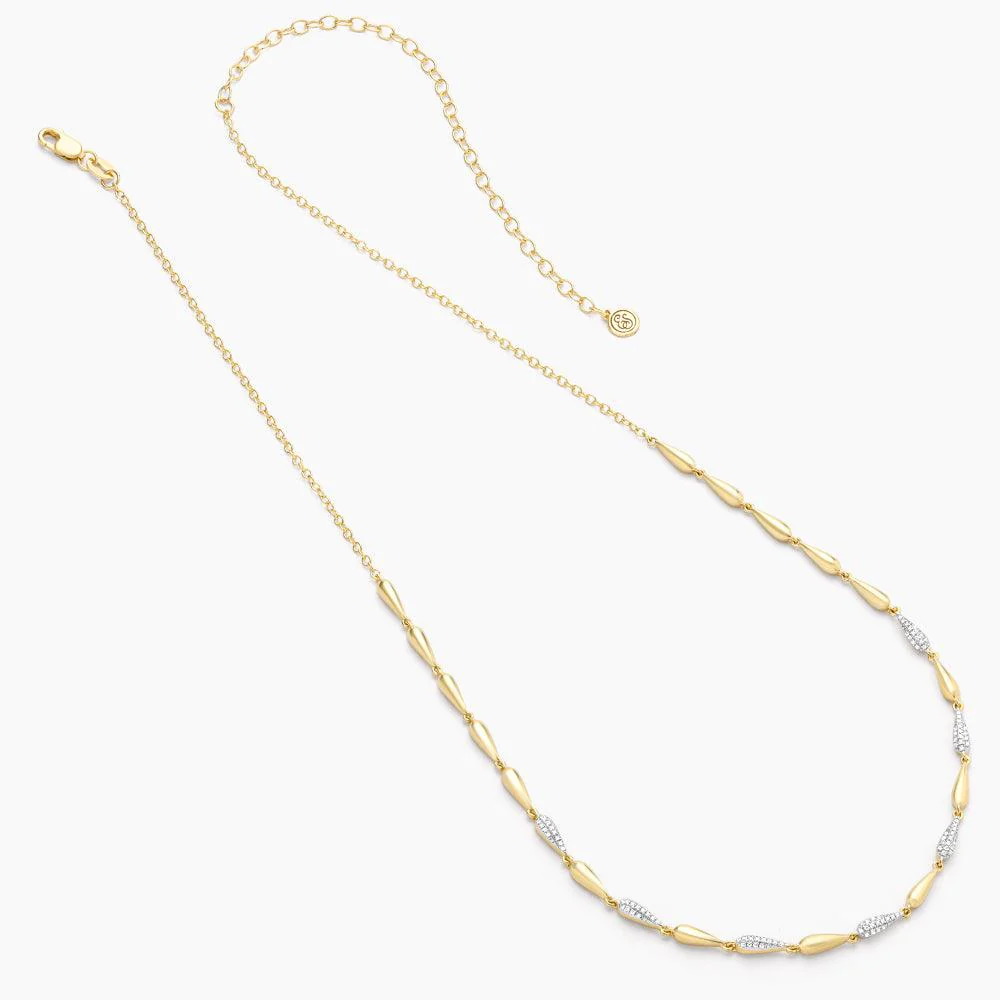 Ella Stein Raindrops Falling Chain Necklace in Yellow Gold - Image 3