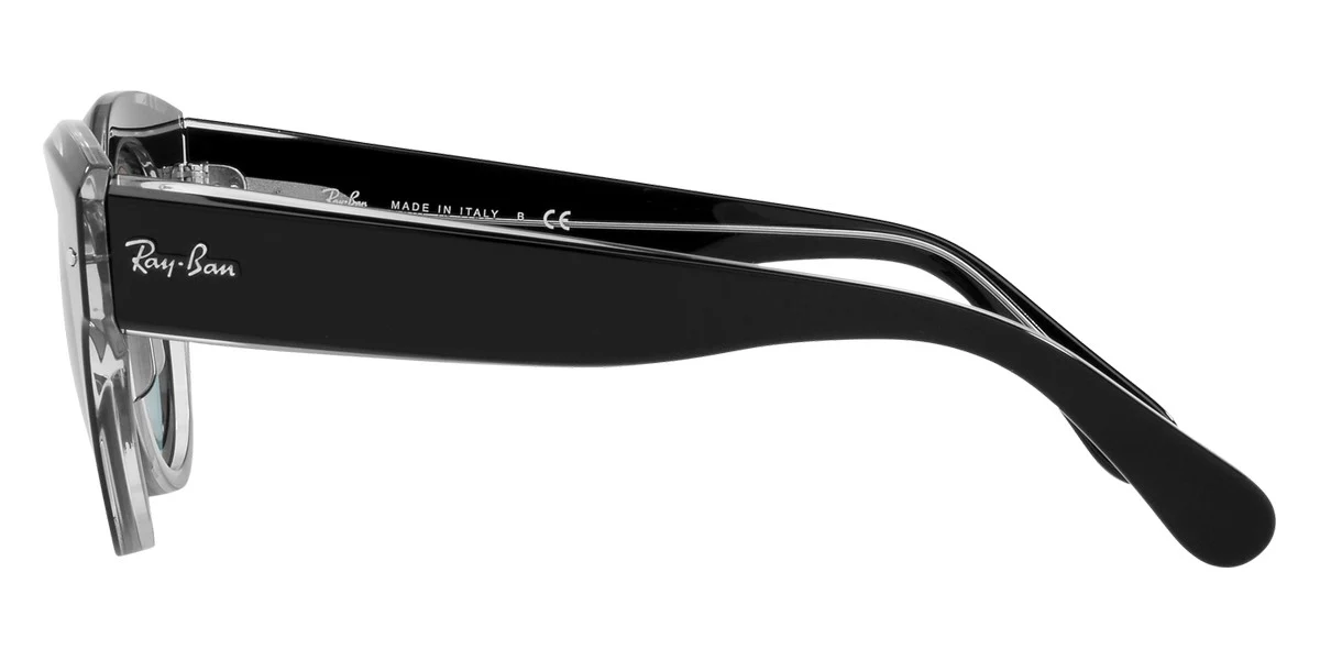 Ray-Ban Black On Transparent Sunglasses with Blue Gradient Gray Lenses - Image 3