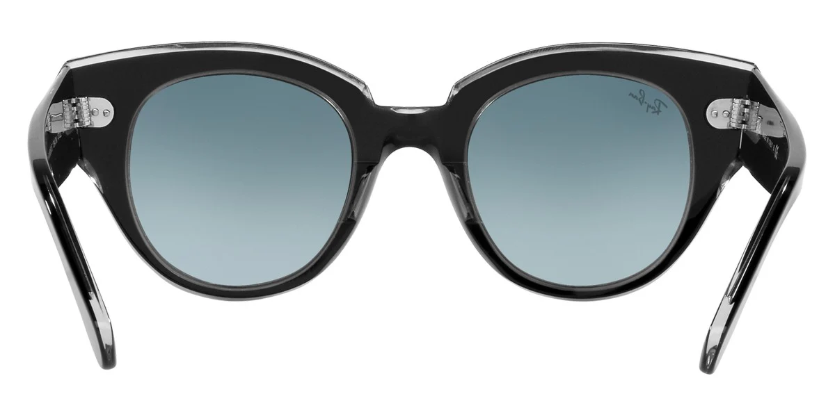 Ray-Ban Black On Transparent Sunglasses with Blue Gradient Gray Lenses - Image 4