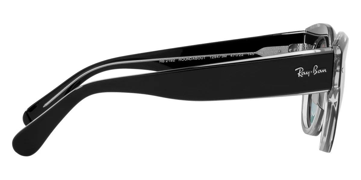 Ray-Ban Black On Transparent Sunglasses with Blue Gradient Gray Lenses - Image 5