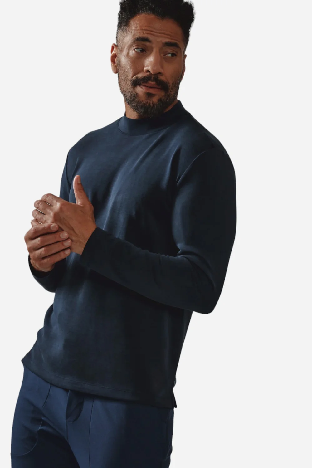 7 Diamonds Rev Mock Neck Navy - Image 5
