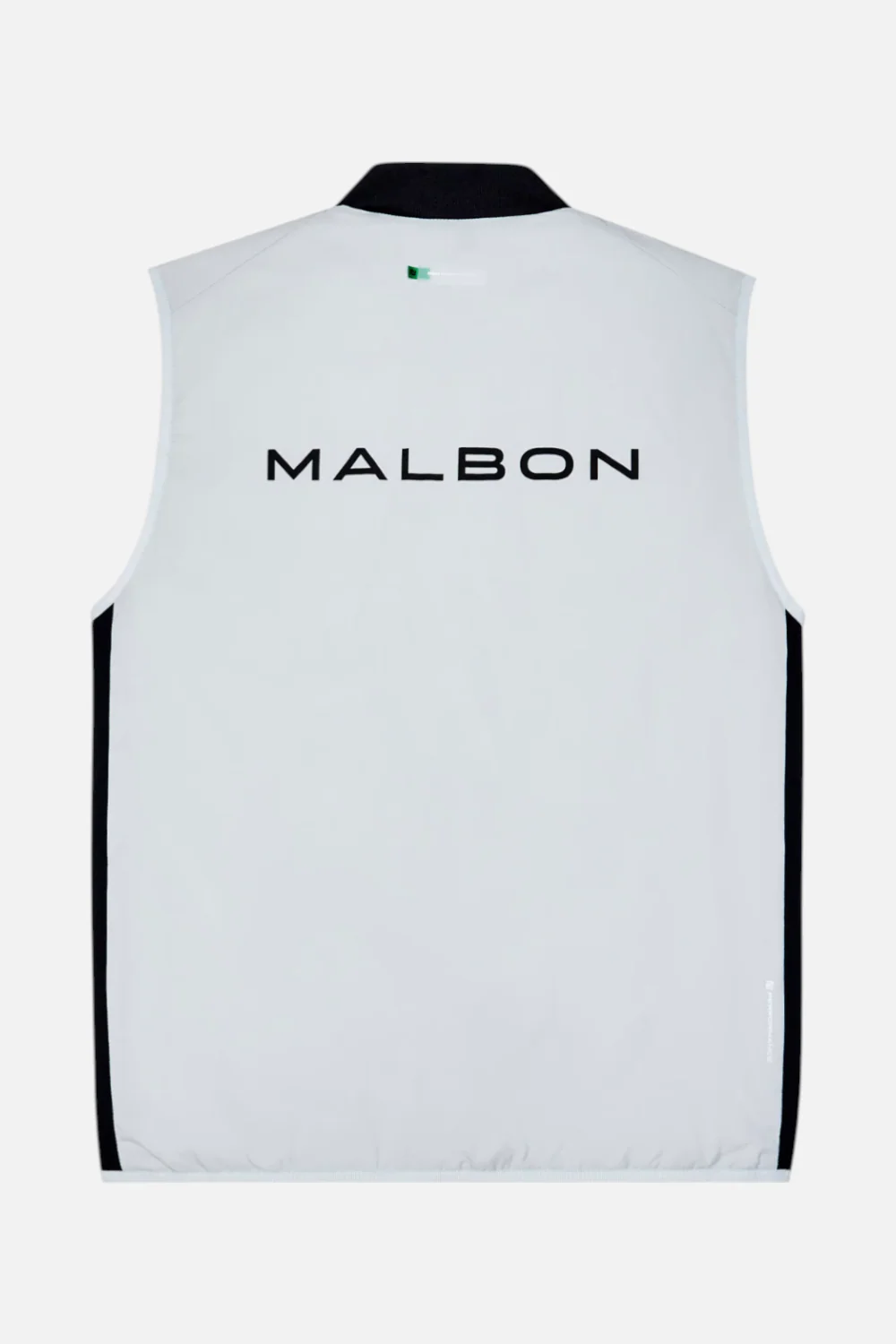 Malbon Golf Men's Performance Ribbed Panel Vest in Silver & Black - Image 4